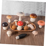 Kisangel 1 Set Simulation Mushroom Game Miniature Toys Micro Toys Miniture Decoration Mini Mushroom Model Natural Wooden Mushroom Unfinished Wood Kisangel