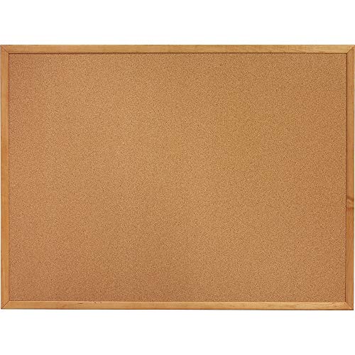 Lorell Oak Wood Frame Cork Board 18" x 24" Lorell