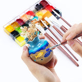 Transon Flat Paint Brush Set 7pcs for Acrylic Watercolor Gouache Oil and Body Painting TRANSON