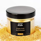 LET'S RESIN Gold Mica Pigment Powder, 3.5 Ounces/ 100 Grams Gold Mica Powder for Soap Making,Shimmer Resin Pigment Powder for Epoxy, Slime, Bath LET'S RESIN