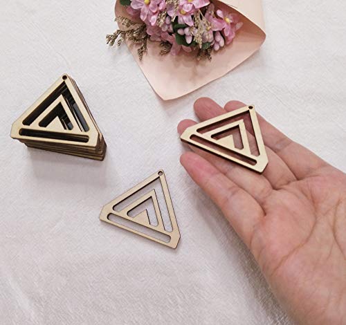 30PCS Chevron Triangle Earring Wood Findings,DIY Wood Blank Chevron Earring Hoops for Macrame (1.5") ACFENG