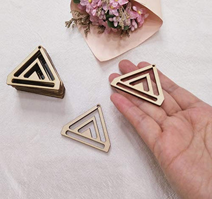 30PCS Chevron Triangle Earring Wood Findings,DIY Wood Blank Chevron Earring Hoops for Macrame (1.5") - WoodArtSupply