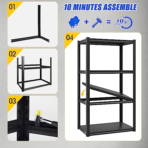 Raybee Garage Shelving Adjustable Storage Shelves 4 Tier Metal Shelving Unit Industrial Metal Shelves for Storage Garage Shelf Storage Rack for Raybee