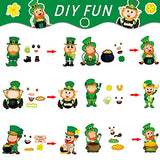 chiazllta 30 Packs St. Patrick's Day Craft Kits DIY Leprechauns Art Craft for Preschool Kids, St. Patrick’s Day Make Your Own Leprechauns Paper Craft chiazllta