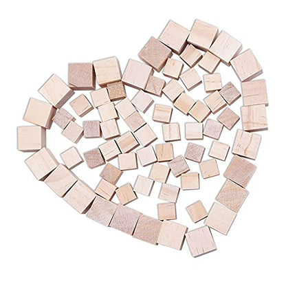 50Pcs Wooden Square Number Cubes,Unfinished Natural Wood Blocks, Natural Solid Cube,Hardwood Alphabet Photo Blocks Making Craft Gift(1x1x1cm)