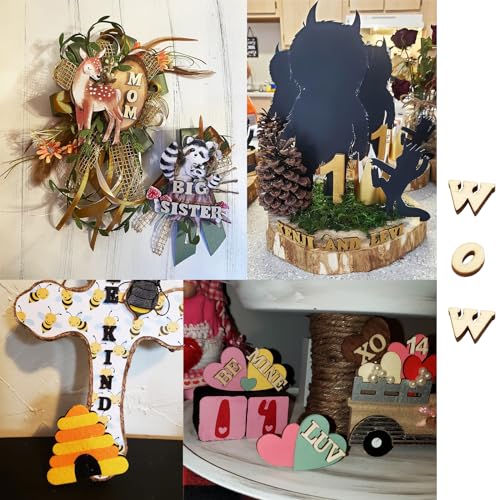 Honbay 104PCS 15mm/0.6inch Wooden Letters, Letter Wood Pieces Wood Slices Wood Chips for DIY Crafts - 26 Letters, 4pcs for Each HONBAY