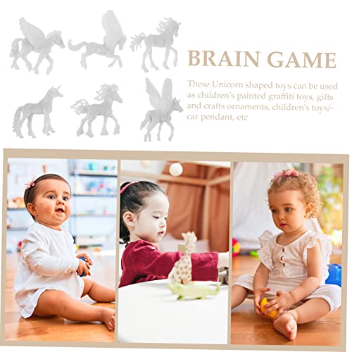 Tofficu 6pcs Animal Model Unicorn Painting Kit Animal DIY Painting Drawing Unicorn Toys Unicorn Embellishments Unfinished Unicorn Figurines Unicorn Tofficu