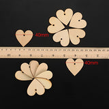 Outus 100 Pieces Wooden Hearts Blank Wooden Hearts Embellishments 40mm with 1 Roll 10m Natural Twine for Wedding Arts Crafts Card DIY Making Outus