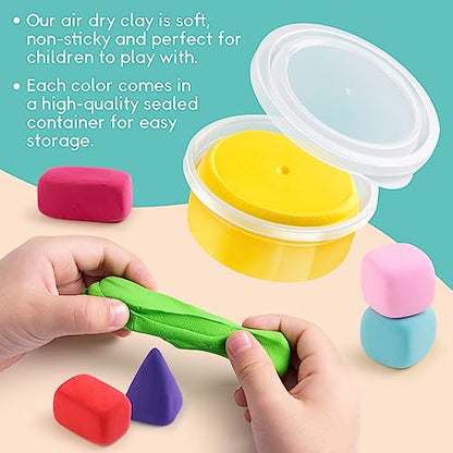 Drama Planet Flower Craft Kit for Kids, Make Your Own Flower Bouquet with Air Dry Clay, Arrange Clay Flowers & Create Personalized Art, Great Gifts - WoodArtSupply