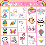 Unicorn Wooden Stamp and Sticker Set for Girls, Unicorn, Mermaid, Panda, Alpaca, Sloth, Cats, Rainbow, Butterfly Stamps, Activity Craft Set for Girls YOYTOO