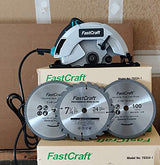 Circular Saw + 3pc 7.25" Blades 21A PEAK GUARANTEED POWER Electric Circular Saw All Industrial & PRO Grade - FastCraft Brand at Costco Fast Craft