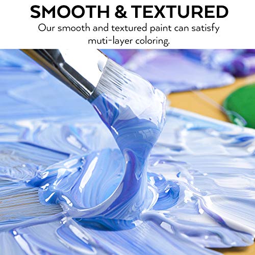 Nicpro 14 Colors Large Bulk Acrylic Paint Set (16.9 oz,500 ml) Rich Art Painting Supplies, Non Toxic for Multi Surface Canvas Wood Leather Fabric Nicpro