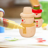 Happyyami 20 Pcs Wooden Dolls to Paint DIY Peg Doll Christmas Art for Kids Desktop Miniature Pine Tree Snowman Figurines Unfinished Peg Wooden Happyyami