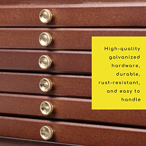 MEEDEN 6-Drawer Art Supply Storage Box - Large Capacity Multi-Function Beech-Wood Pencil Box with Drawer & Compartments for Organizing Pastels, MEEDEN