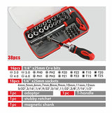 Ratcheting screwdriver sets nut driver set Magnetic Muti Screwdriver Bits Sockets Set T-handle Rachet Tools Set Basic Tool Kit 38-piece for home X-STEEL