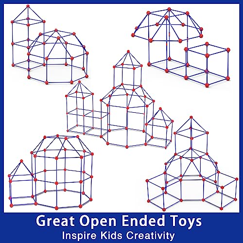 V-Opitos 180 Pack Fort Building Kits for Kids Age 4, 5, 6, 7, 8+ Years Old, Creative STEM Building Toys for DIY Castles, Tunnels, Play Tent, Ideal V-Opitos