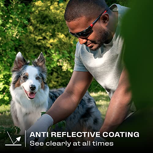 NoCry Safety Sunglasses with Green Tinted Wraparound Lenses; Tinted Safety Glasses for Men and Women with Adjustable Arms & No-Slip Grips; Work NoCry