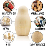 AEVVV Blank Russian Nesting Dolls Lot of 5 Sets by 6 pcs - Unpainted Russian Nesting Dolls - Unfinished Wood to Paint - Russian Nesting Dolls to AEVVV