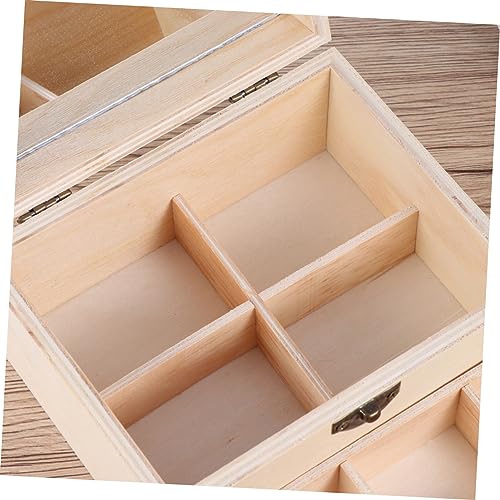 LIFKOME 3 pcs wooden jewelry box handmade jewelry box hand jewelry wood crafts unfinished wood treasure chest unfinished drawer case Wooden Dresser