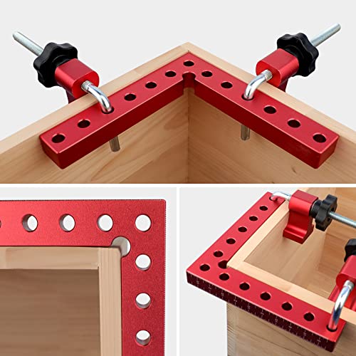 ATOLS 90 Degree Positioning Squares, Right Angle Clamps 5.5" x 5.5"(14 x 14cm) Aluminum Alloy Woodworking Carpenter, Corner Clamping Square Tool for