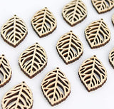 ALL SIZES BULK (12pc to 100pc) Unfinished Wood Wooden Laser Cutout Leaf Leaves Dangle Earring Jewelry Blanks Shape Crafts Made in Texas Texan Wood Crafts