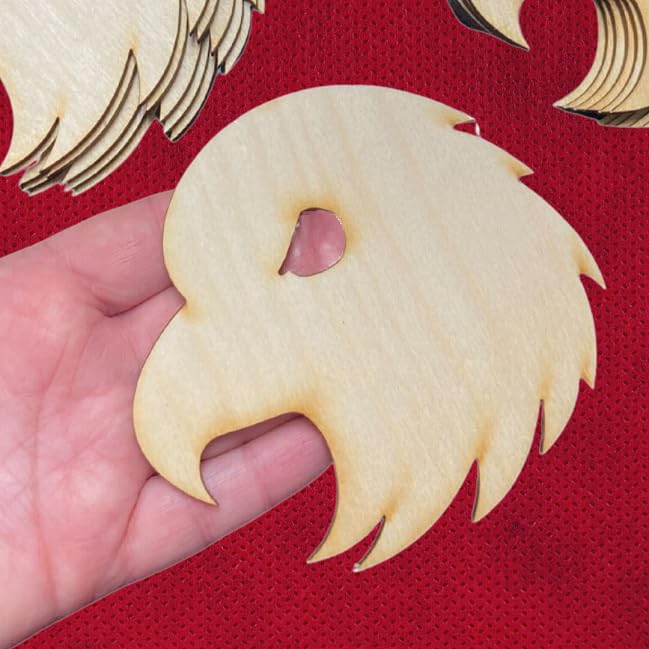 Unfinished Wood Eagle Hawk or Falcon Basketball Cutouts Assortment of 24 - Shapes for Team Mascot Favors, Crafts, and DIY Projects (Size: 4-1/8 & Factory Direct Craft