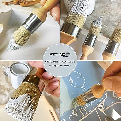 Vintage Tonality Pro Chalk & Wax Paint Brush Set for Painting