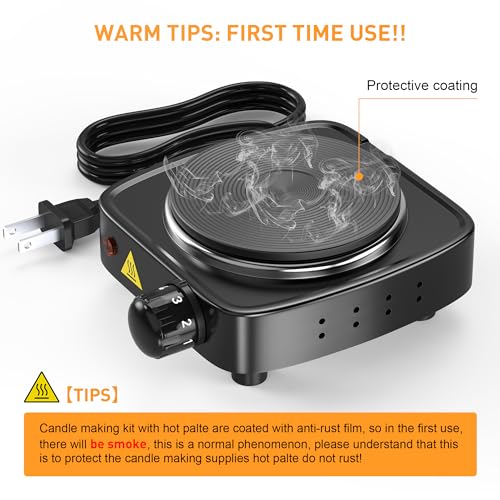 Ohcans Candle Making Kit with Electronic Hot Plate, Candle Making Kit for Adults, DIY Starter Candle Making Supplies, with 900ml Candle Make Pouring Ohcans