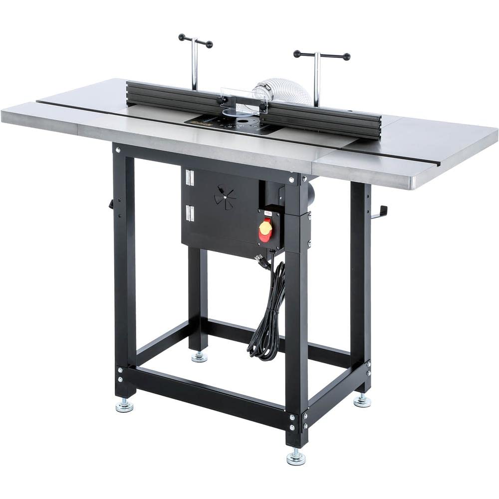 Grizzly Industrial T28781 - Router Table with Lift and Cast-Iron Wings ...