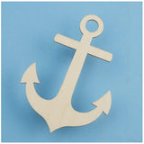 Pack of 24 Unfinished Wood Anchor Cutouts by Factory Direct Craft - Blank Anchor Wooden DIY Shapes for Scouts, Camps, Vacation Bible School, & Factory Direct Craft