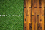 Interlocking Deck Tiles 24 x 12 Long Boards - Snap Together Wood Flooring | Acacia Hardwood Outdoor Flooring for Patio | Floor Decking Tile, Majestick Goods