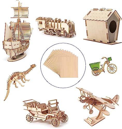 18 Pack Selected Basswood Sheets for Crafts-5 x 7 x 1/16 Inch- 1.5mm Thick Plywood Sheets - Balsa Wood Sheets -Unfinished Wood Boards for Laser twinsfox