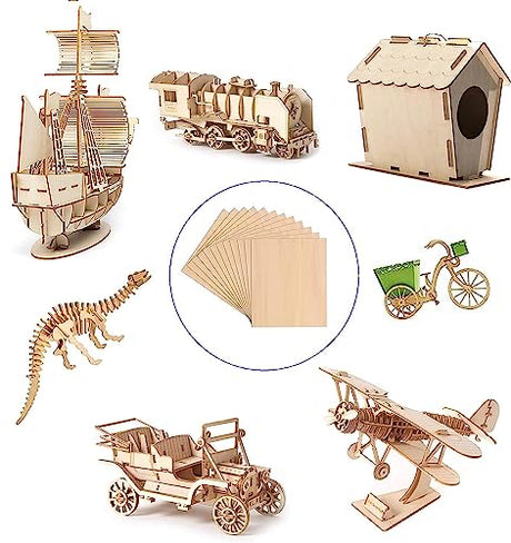 18 Pack Selected Basswood Sheets for Crafts-5 x 7 x 1/16 Inch- 1.5mm Thick Plywood Sheets - Balsa Wood Sheets -Unfinished Wood Boards for Laser twinsfox