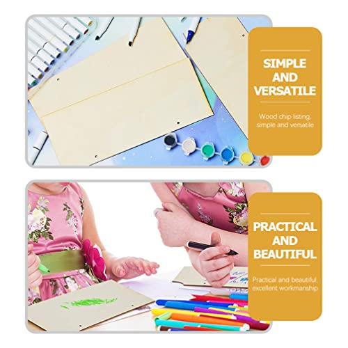 Kisangel 10Pcs Hanging Wooden Sign Blank Wood Plaque Blank Wood Sign Crafts Blank Wooden Writing DIY Sign Unfinished Wood Plaque Unfinished Wood Sign Kisangel