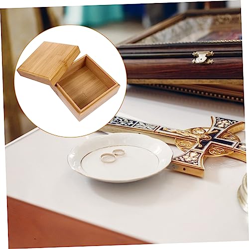 MAGICLULU 2 Pcs Wooden Storage Box Treasure Chest Unfinished Wooden Chest Jewelery Organzer Tarot Unfinished Wood Crates Blank Wooden Storage Bins MAGICLULU