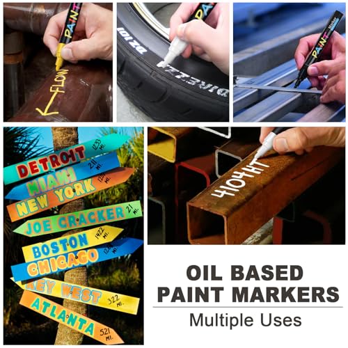 IVSUN Paint Pens Paint Markers, 20 Colors Oil-Based Waterproof Paint Marker Pen Set, Never Fade Quick Dry and Permanent, Works on Rocks Painting, IVSUN