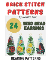 Brick Stitch Patterns Seed Bead Earrings Teardrop - 24 projects: Beading patterns Floral Collection Beaded Jewelry WoodArtSupply