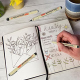 GETHPEN Micro-Pen Fineliner Ink Pens, 6 Pack Black Micro Fine Point Drawing Pens Waterproof Archival Ink Multiliner Pens for Artist Illustration, GETHPEN