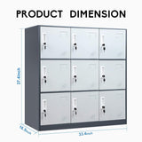 LINGZOE 9 Door Metal Storage Locker Cabinet for Employees，Steel Cabinet to Storage Toys, Shoes and Clothes，Locker Organizer for Gym Office Bedroom LINGZOE