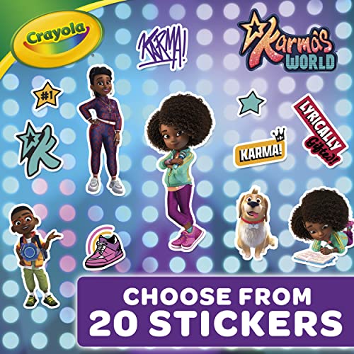 Crayola Karma's World Coloring Book, Stickers Included, Gift for Girls & Boys, 96 Pages - WoodArtSupply