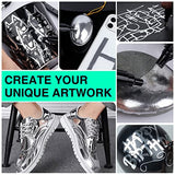 KERIFI Silver Liquid Chrome Mirror Markers Oil-Based Permanent Art Liquid Chrome Marker Set, Reflective Gloss Metallic Mirror Marker, Repair Paint KERIFI