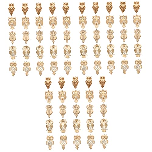 75 Pcs owl Wood Chips Wooden Cutouts Wood Cutouts to Paint Plywood Wooden Owl Wood Slices for Crafts Wood Coasters Unfinished Wood Crafts Kids Crafts FAVOMOTO