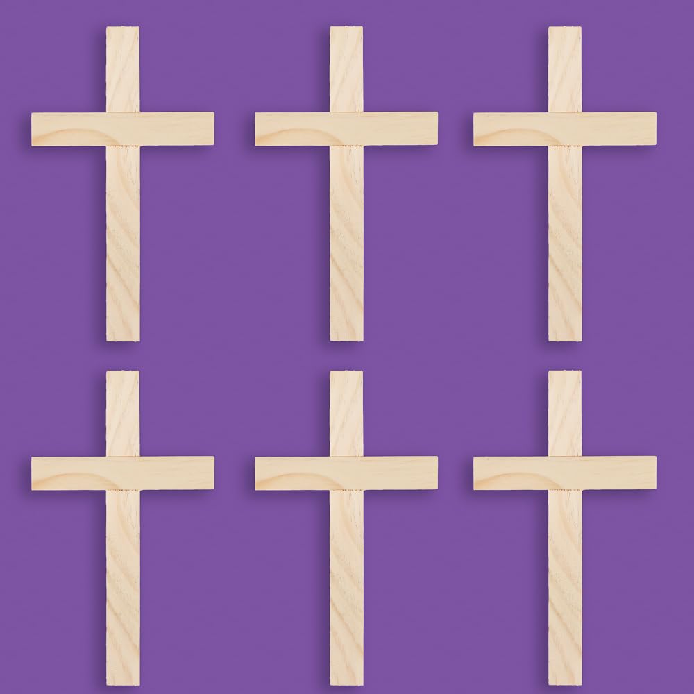 Factory Direct Craft Package of 6 Unfinished Wood Wall Crosses for VBS, Scouts and Bible School Projects Factory Direct Craft