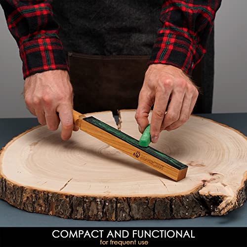 BeaverCraft Leather Strop for Knife Sharpening Strop with Polishing Compound - Stropping Leather Knife Sharpener - Carving Knife Strop Kit & Honing BeaverCraft