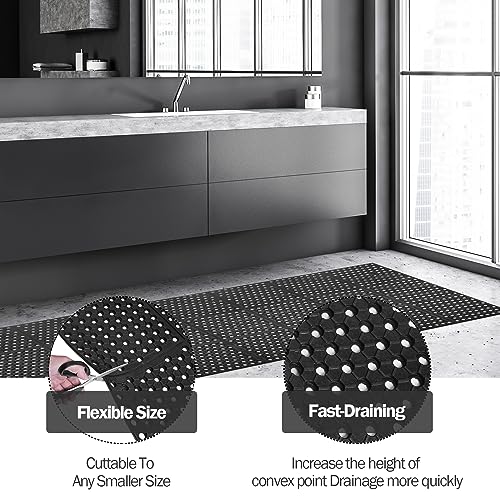 jxgzyy 83x35 Commercial Anti-Fatigue Drainage Rubber Matting Non-Slip Rubber Drainage Mat Commercial Kitchen Floor Mat Rubber Mat with Holes for Wet