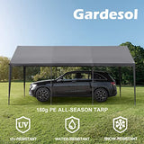 Gardesol Carport, 12'x20' Extra Large Heavy Duty Carport with Roll-up Ventilated Windows, Portable Garage with Removable Sidewalls & Doors for Car, Gardesol