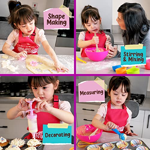 GirlZone Little Baker's Bakery Set, 40pc Kids Baking Set with Baking Utensils for Kids, Apron and Recipes to Make Yummy Baked Goods, Great Gift Idea GirlZone