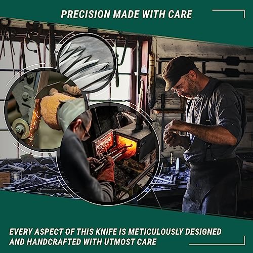 BeaverCraft Bushcraft Knife Full Tang Survival Knife with Leather Sheath Campcraft Carbon Steel Knife, Small Bushcraft EDC Fixed Blade Knife, Bush BeaverCraft