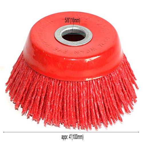 FPPO 2PCS 4" Inch Abrasive Wire Nylon Cup Brush for Angle Grinder, for Cleaning Polishing Deburring