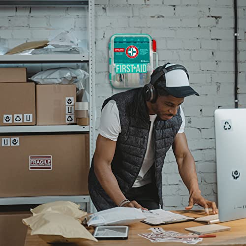 Be Smart Get Prepared First Aid Kit, Teal, 326 Piece, Exceeds OSHA and ANSI Guidelines 100 People - Office, Home, Car, School, Emergency, Survival, Be Smart Get Prepared